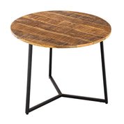 Artisan Curated Luxury Round Side Table in Solid Wood Design