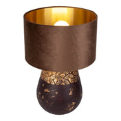 Handgefertigte Luxus-Keramik-Tischlampe in Beige und Grau