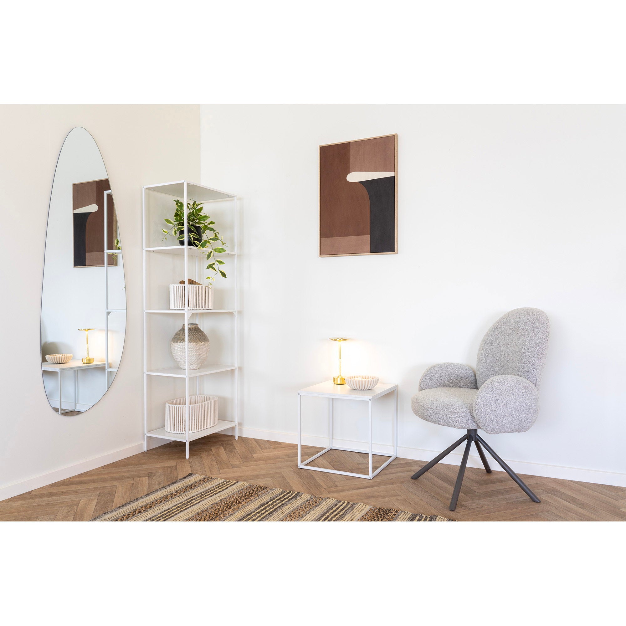 Vita Side Table - Side table, white, white frame 45x45x45 cm