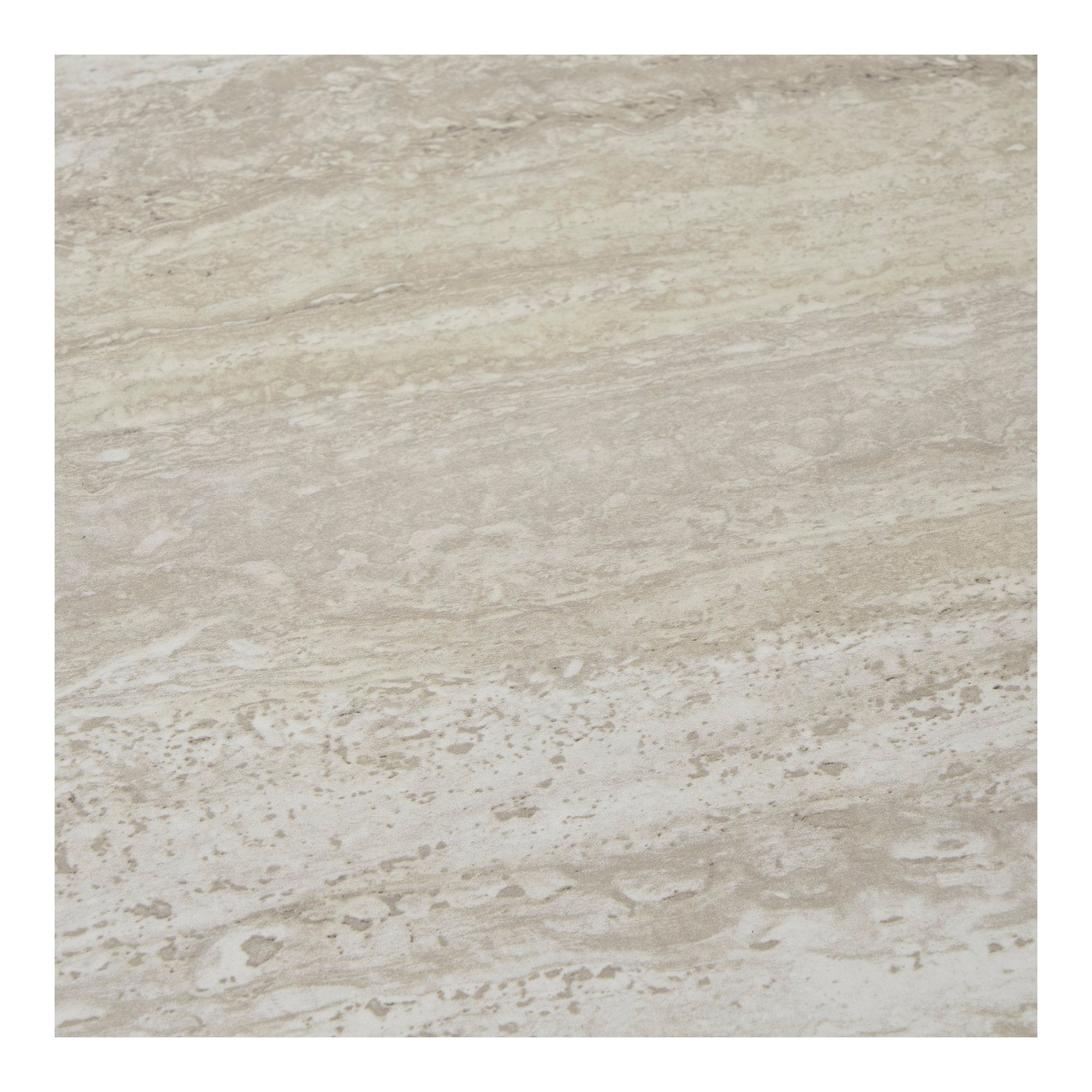 Leuven Side Table - Side table, travertine look, black legs ø27x46 cm