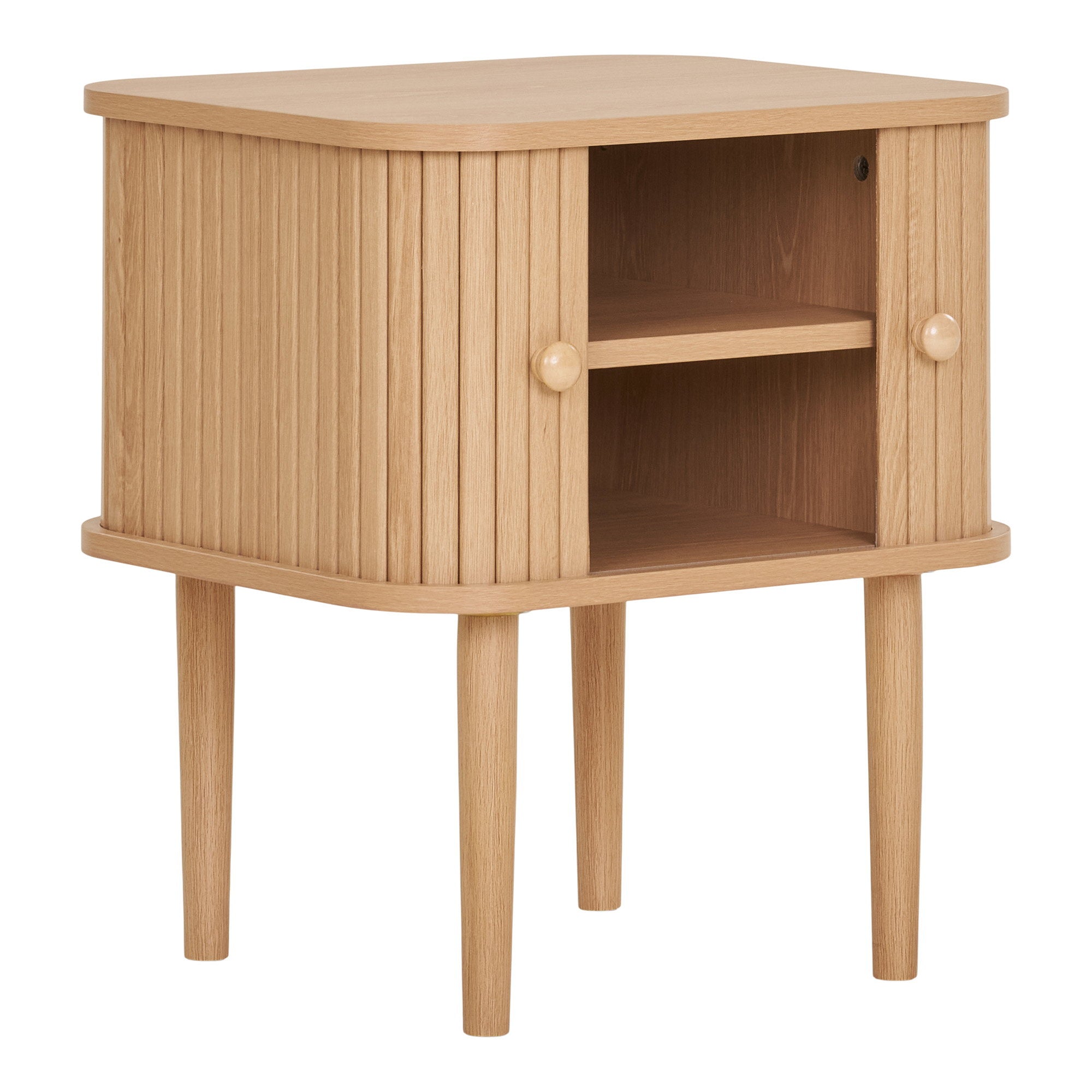 Nikko Side Table - Side table, 2 doors, natural 45x40x50,5 cm