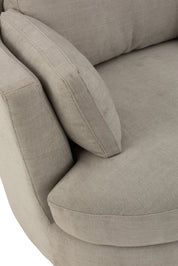 Chélu Luxe Swivel Armchair – Grey Textile & Wood