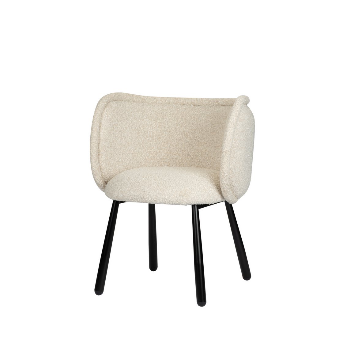 Elegant Hand-Finished Panda Arm Chair in Serene White Pearl