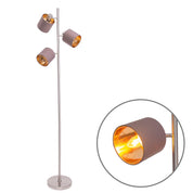 Handcrafted Luxury Metal Floor Lamp with Artisan Fabric Shades