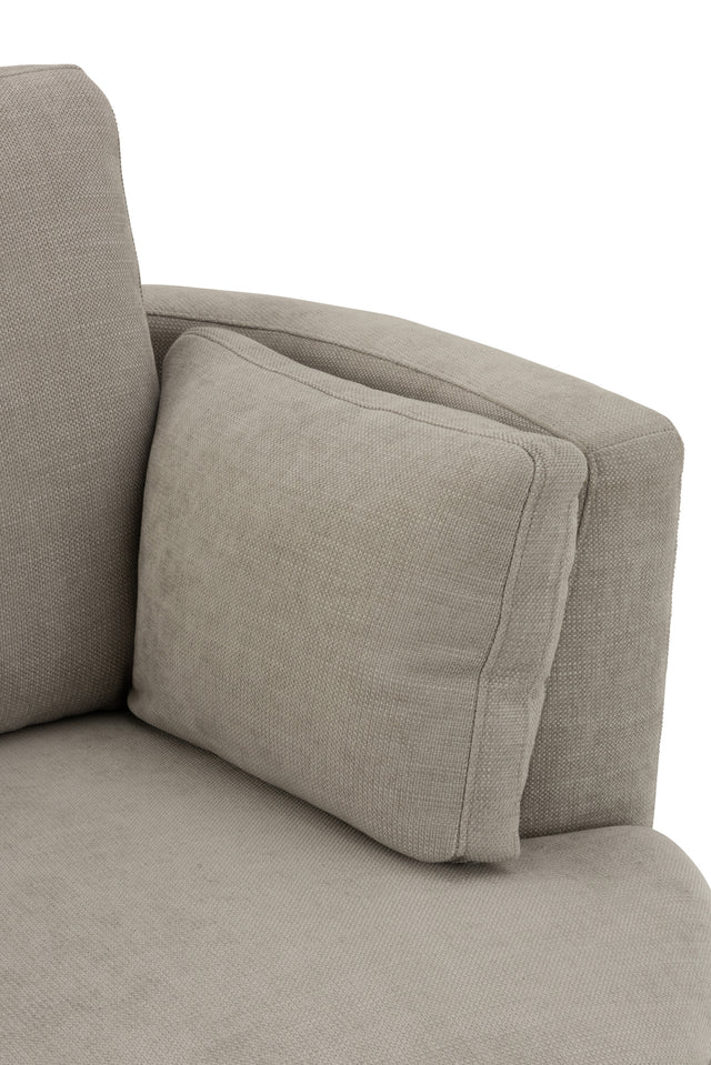 Chélu Luxe Swivel Armchair – Grey Textile & Wood