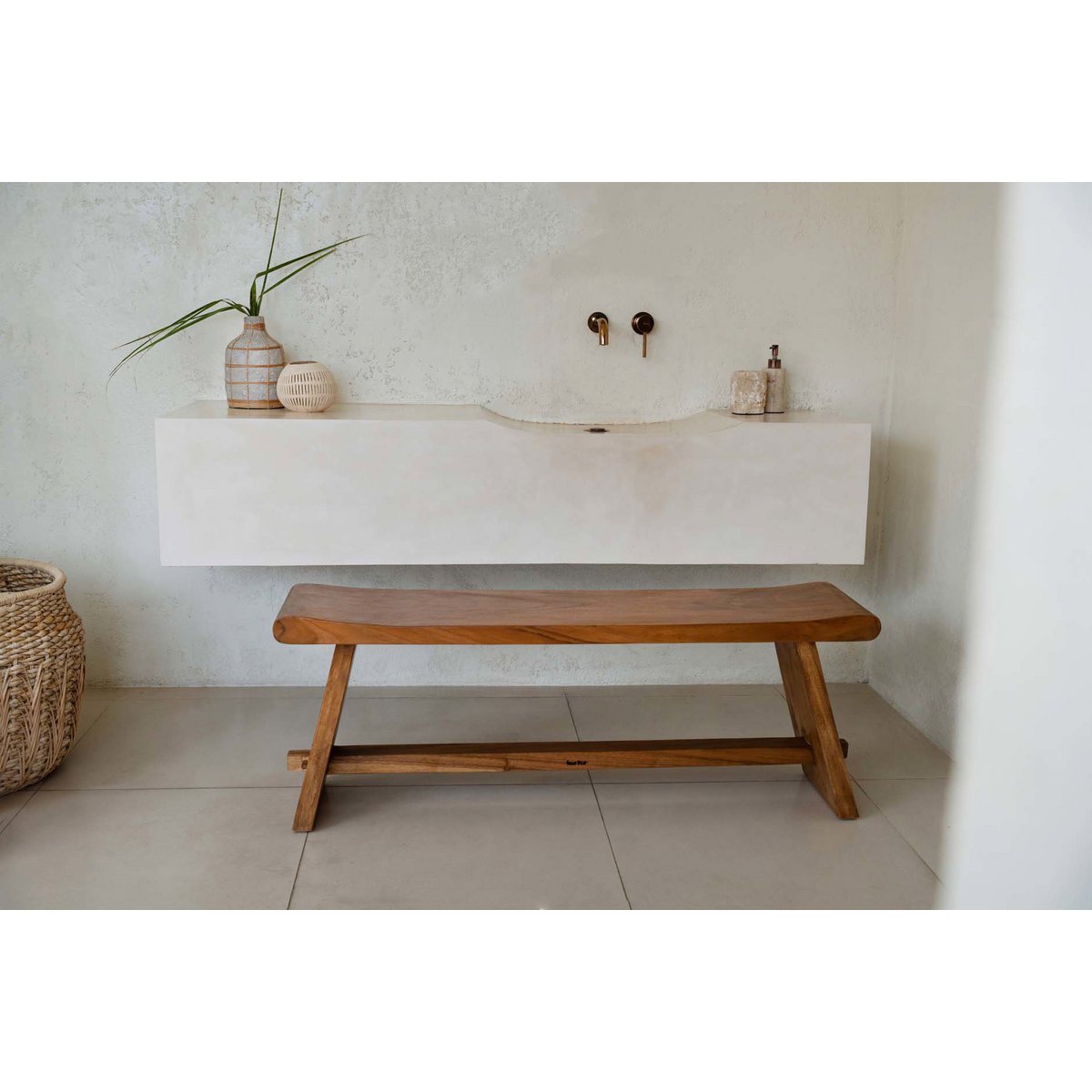 Handcrafted Luxury Suar Bench - Timeless Artisan Design