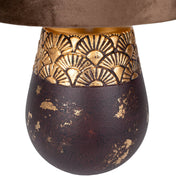 Handgefertigte Luxus-Keramik-Tischlampe in Beige und Grau