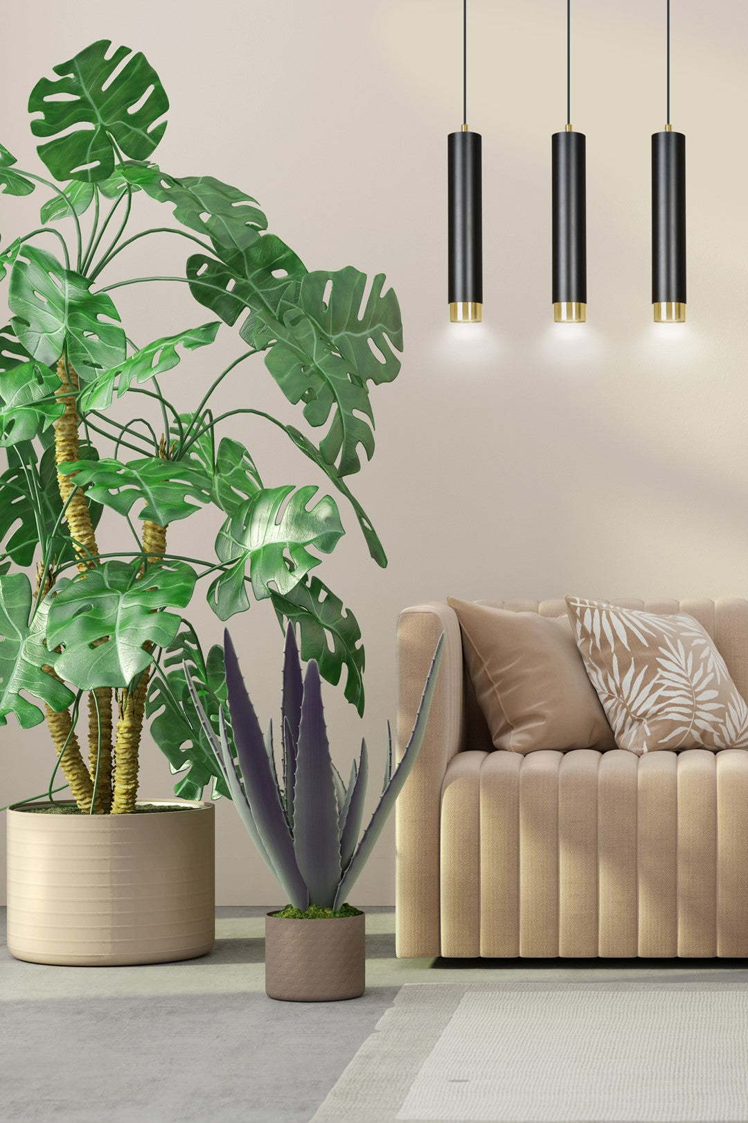 LYONN 3 Black Gold Pendant Lamp