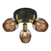 Luxury Handmade Artisan Ceiling Rondel in Black and Gold