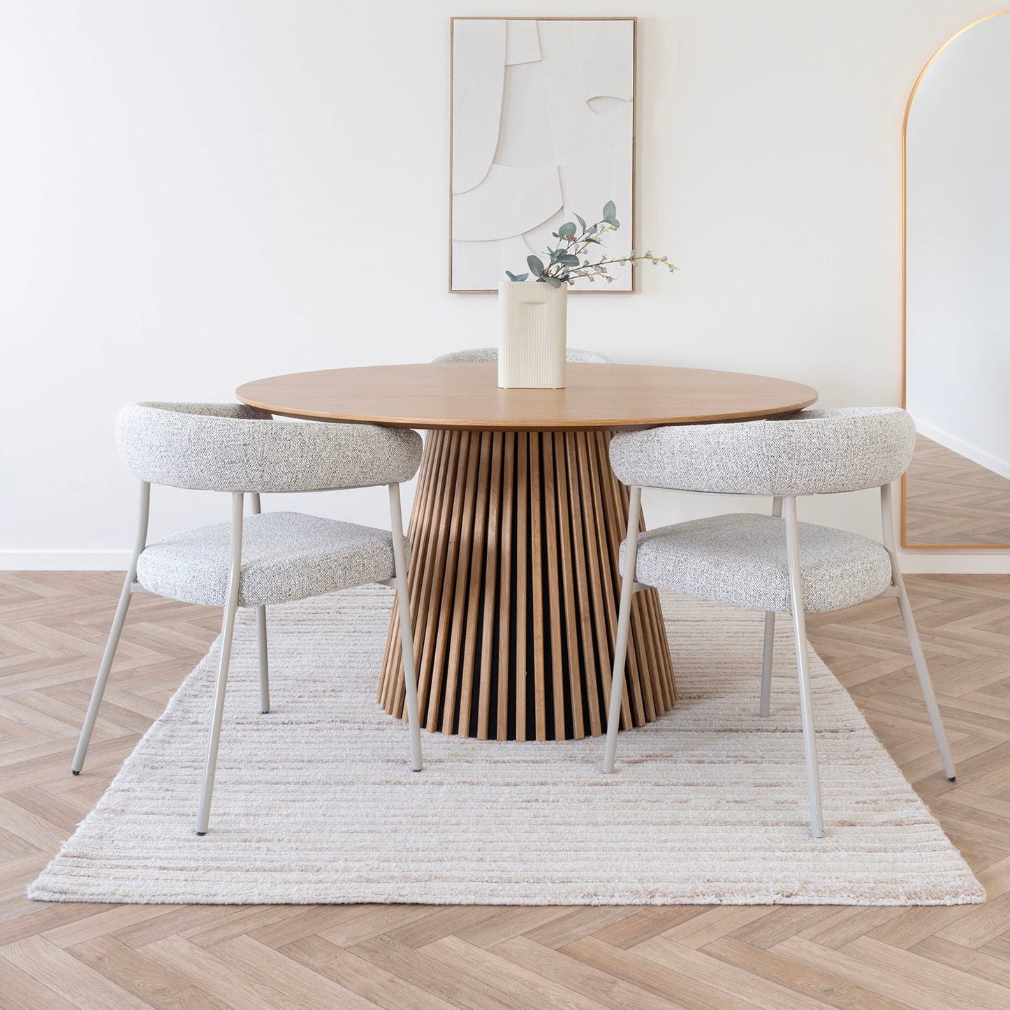 Signe 160x230cm handgeknüpfter Teppich - Elfenbein