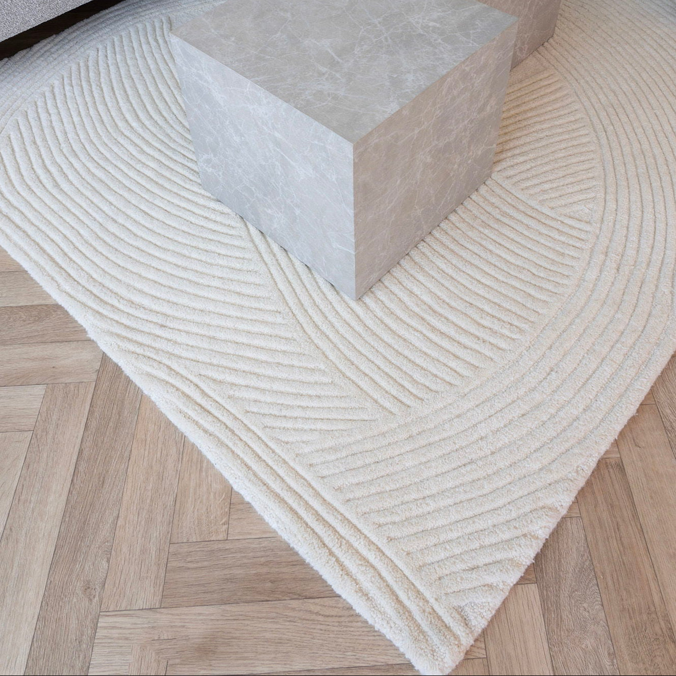 Eira 160x230 cm Wollteppich – Elfenbein