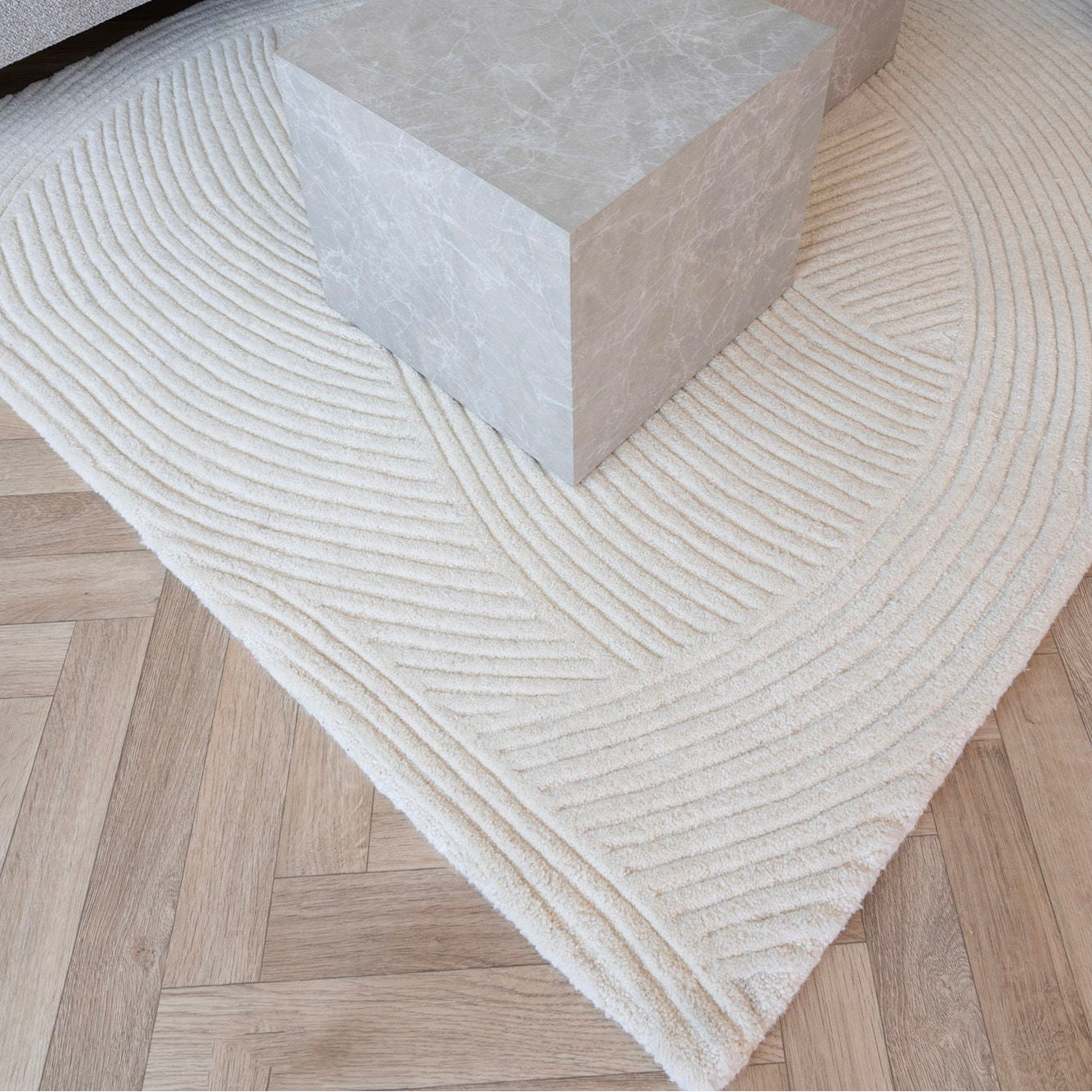 Eira 160x230 cm Wollteppich – Elfenbein