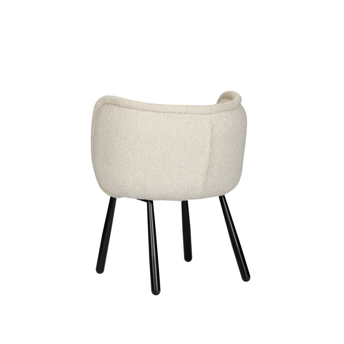 Elegant Hand-Finished Panda Arm Chair in Serene White Pearl