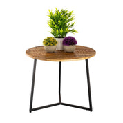 Artisan Curated Luxury Round Side Table in Solid Wood Design