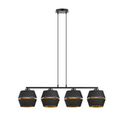 LUNOR 4 Black Gold Pendant Lamp