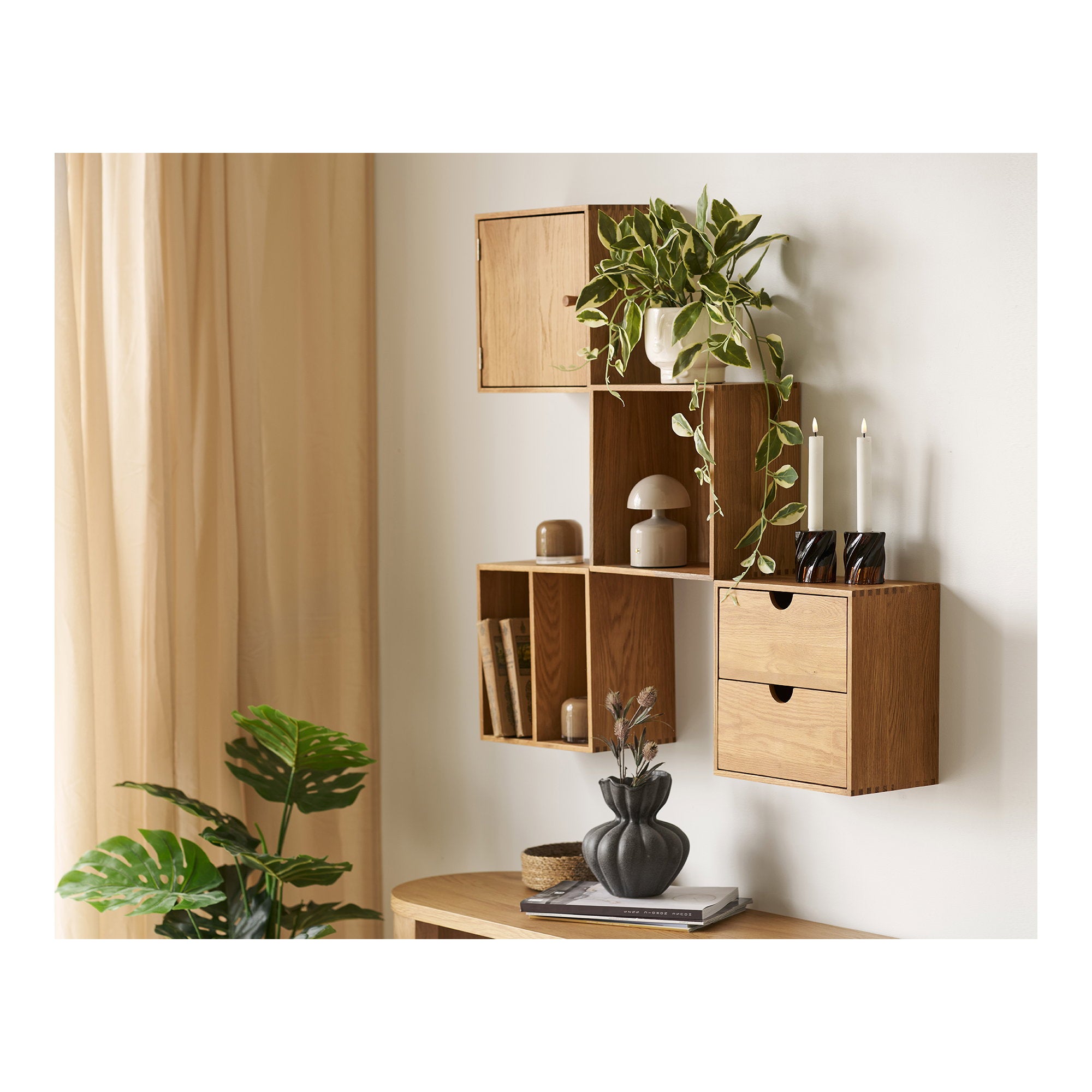 Townsville Wall Shelf - Wall shelf, oak 18x30x30 cm