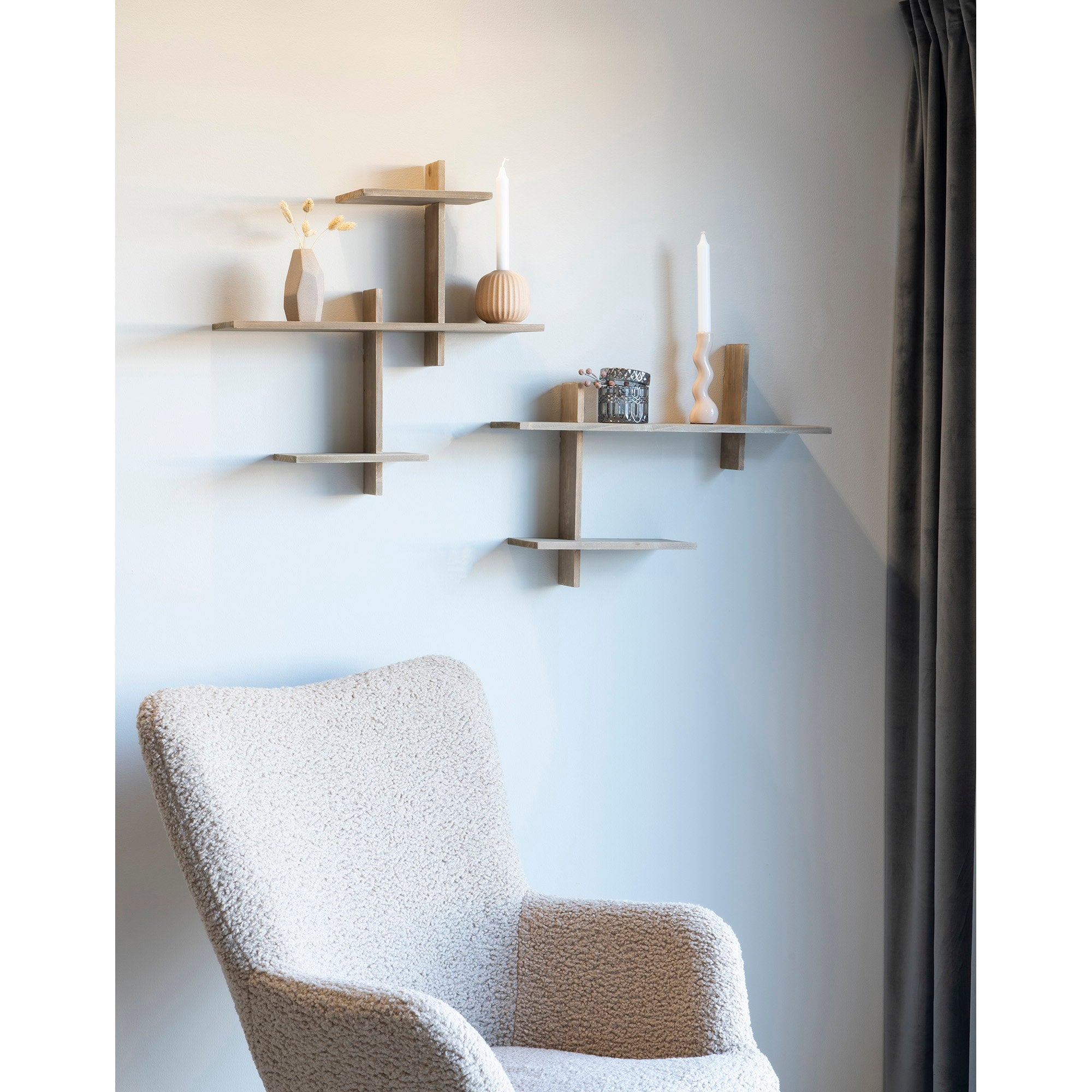 Ovada Shelf - Wall shelf, pinewood 60x15x44 cm