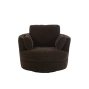 Chélu Luxe Swivel Armchair – Cocoa Brown Textile & Wood