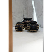 Luxury Handmade Belly Vase in Timeless Black Natural Design