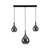Handcrafted Luxury Pendant Light in Black Smoke Glass Design