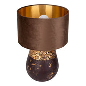 Handgefertigte Luxus-Keramik-Tischlampe in Beige und Grau