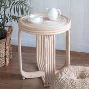 Handcrafted Luxury Rattan Side Table - Timeless Artisan Design