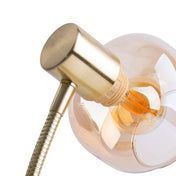 Tischlampe aus bernsteinfarbenem Glas