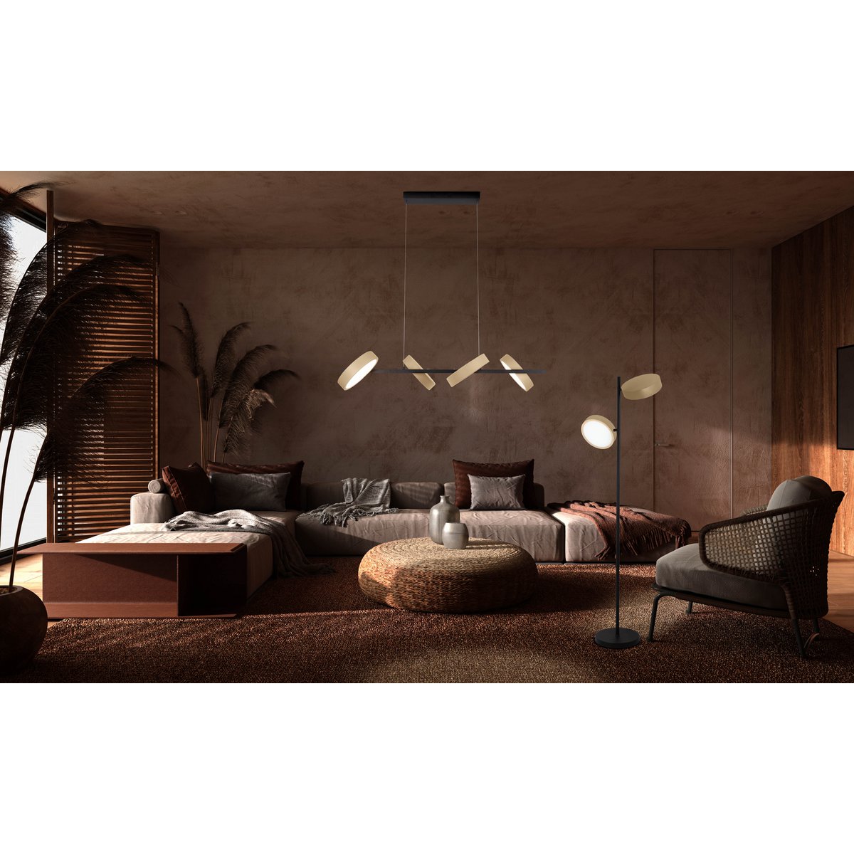 Timeless Handmade LED Floor Lamp Tessa with Natural Design