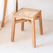 Atelier weave brown wood stool