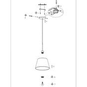 Kairo Hainbuche/schwarze Bambus Hängeleuchte