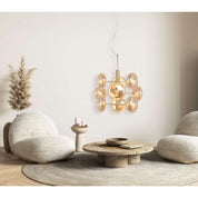 Timeless Luxury Handmade Pendant Light in Amber Glass Design