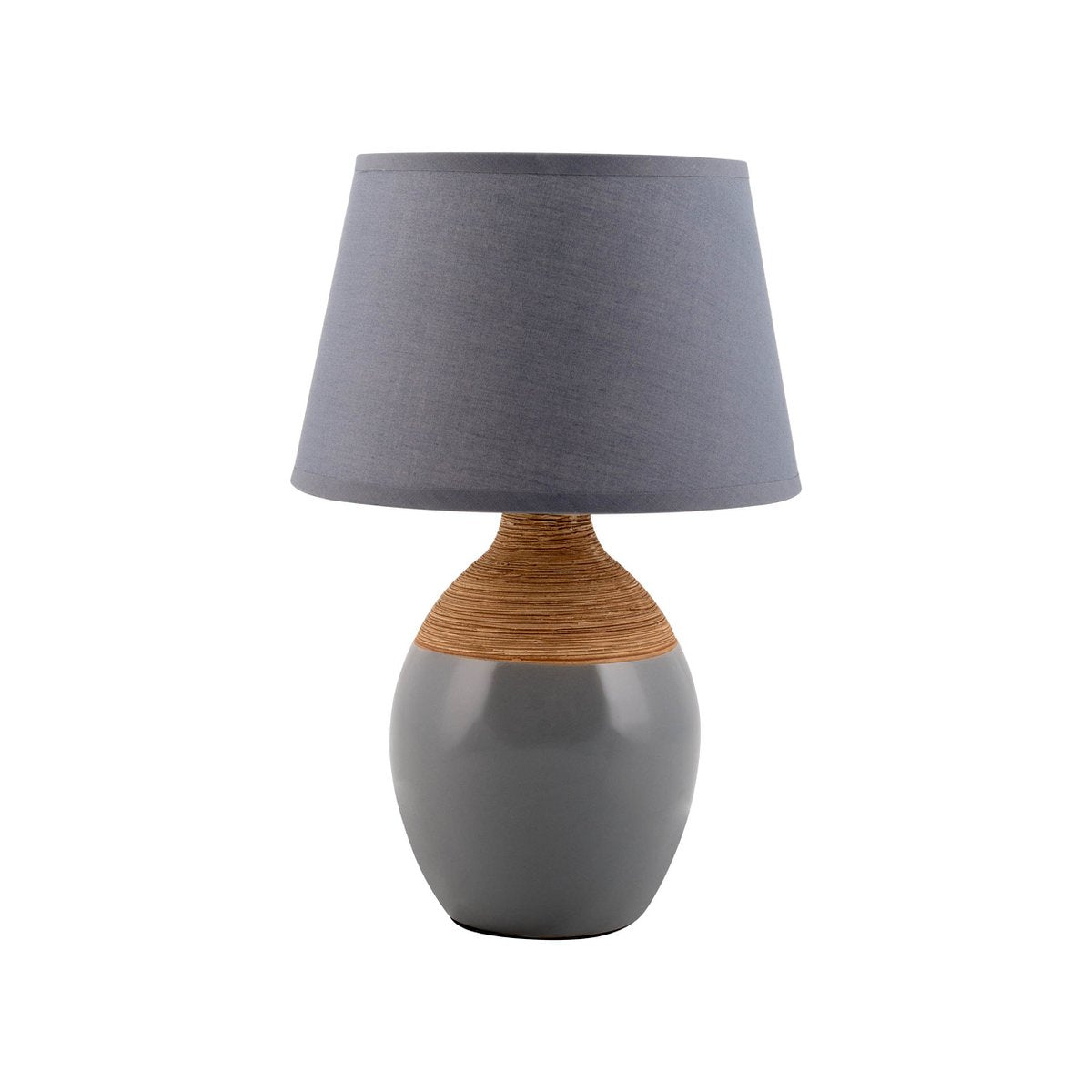 Timeless Handmade Ceramic Table Lamp in Gray, Artisan Crafted