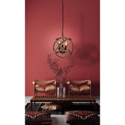 Handcrafted Luxury Pendant Lamp in Black Metal with Hemp Rope