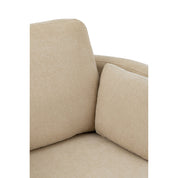 Chélu Luxe Swivel Armchair – Beige Textile & Wood