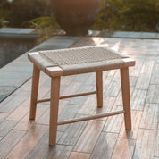 Paper weave brown wood stool