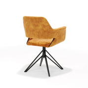 Armstoel Katy zwart draaivoet - Aurora Velours Gold
