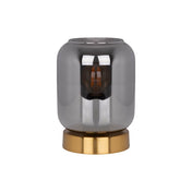 Handgefertigte Luxus-Glas-Tischleuchte in Gold und Rauchfarben