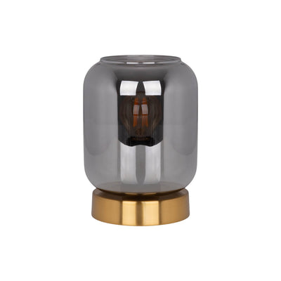 Handgefertigte Luxus-Glas-Tischleuchte in Gold und Rauchfarben