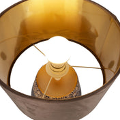 Handgefertigte Luxus-Keramik-Tischlampe in Beige und Grau