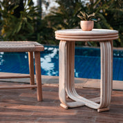 Handcrafted Luxury Rattan Side Table - Timeless Artisan Design