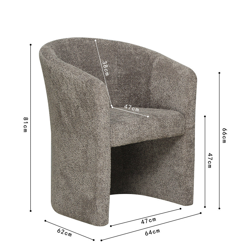 Sessel Charly Bouclé Braun