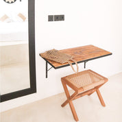 Eco cross brown wood stool