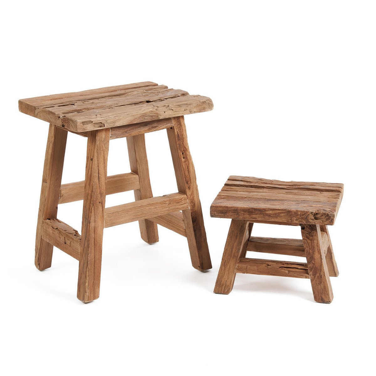 Yoke reclaimed teak stool – tall