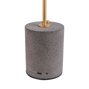 Timeless Black Metal and Concrete LED Table Lamp, Artisan Crafted