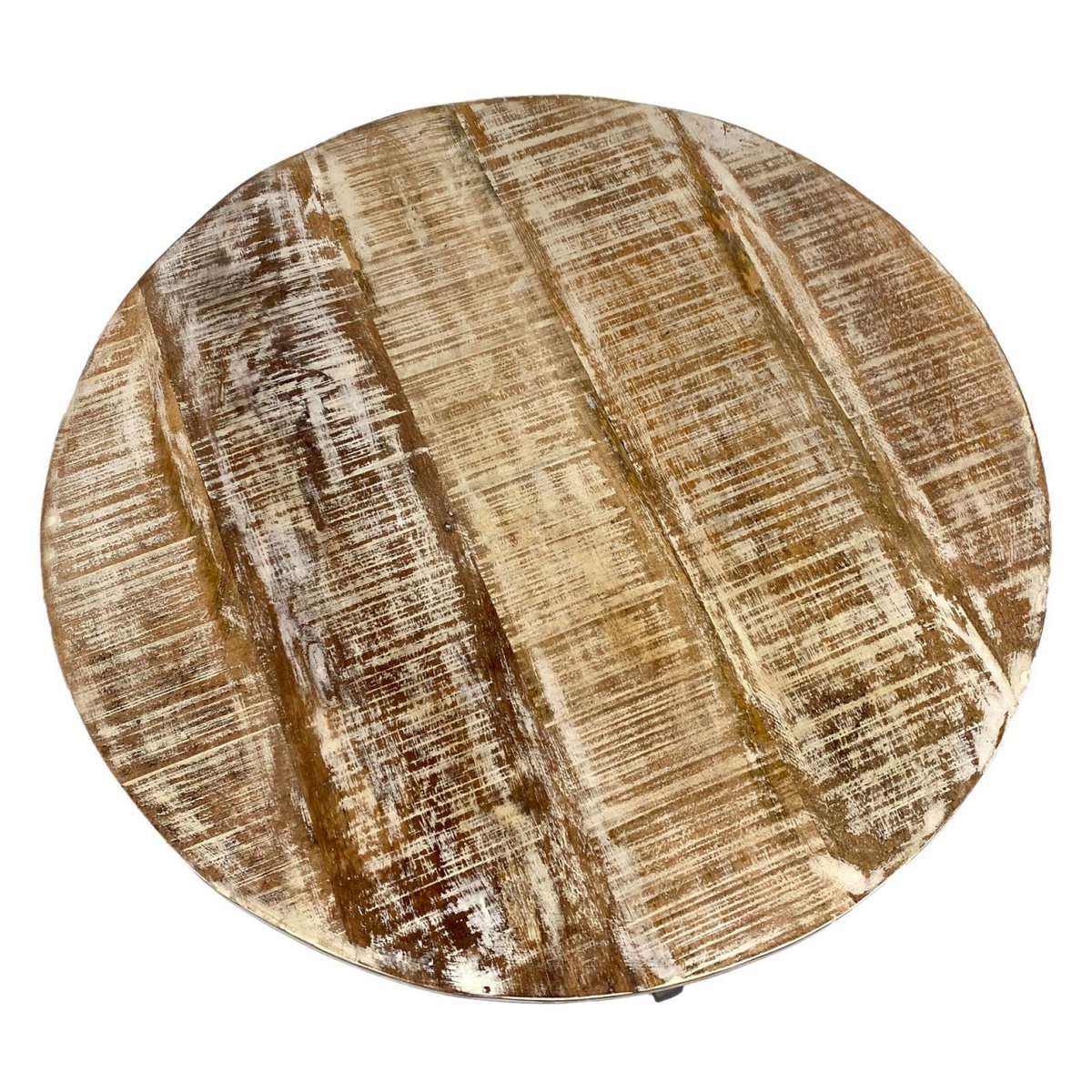 Handcrafted Luxury Round Coffee Table with Artisan Metal Frame