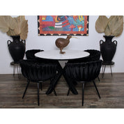 Elegant Black Wave Chairs - Hand-Finished, Artisanal Craftsmanship
