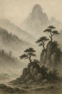 Nebel schwarze Berge