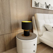 Elira schwarze goldene Stahl-Tischlampe