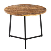 Artisan Curated Luxury Round Side Table in Solid Wood Design