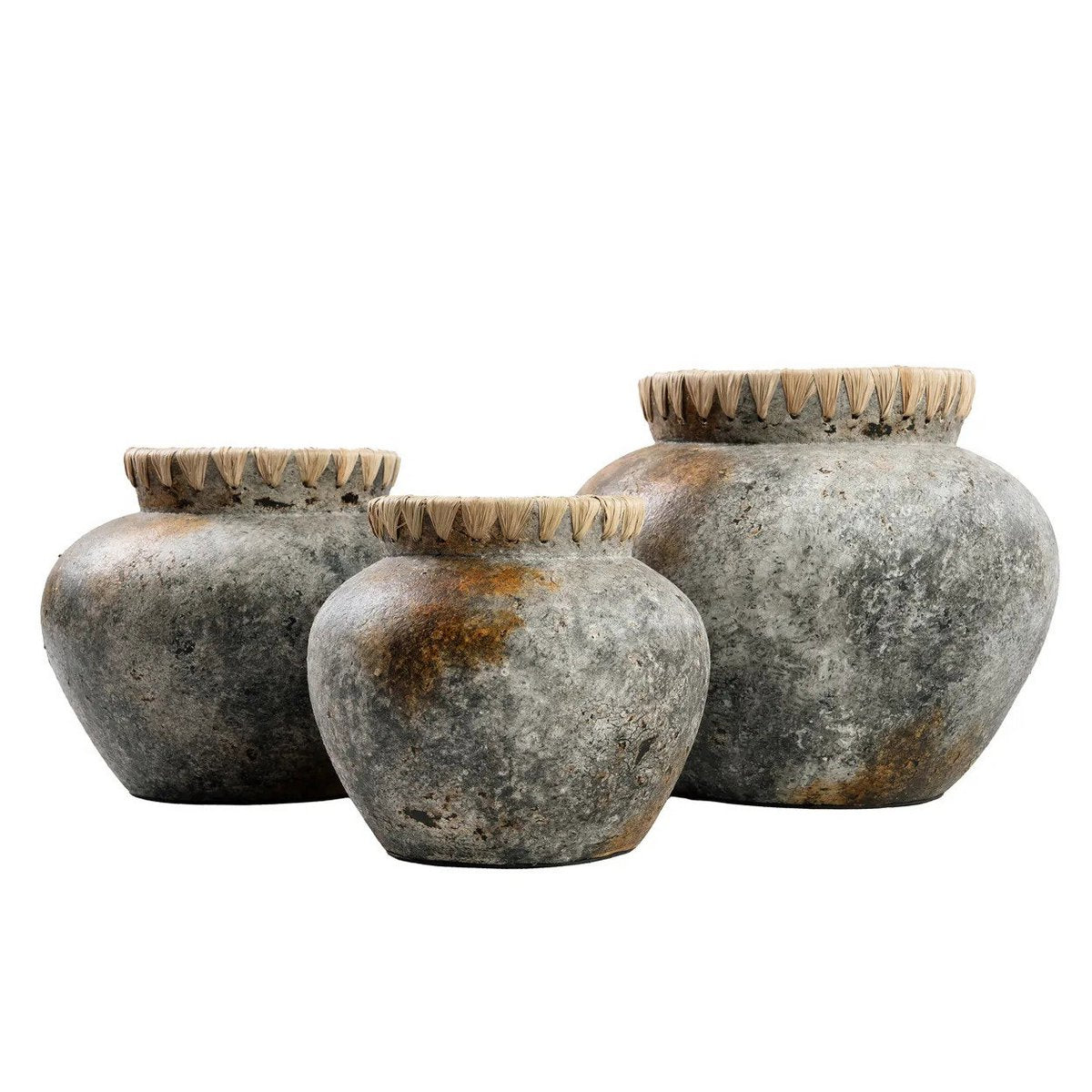 Timeless Artisan-Crafted Luxury Vase in Antique Grey Finish